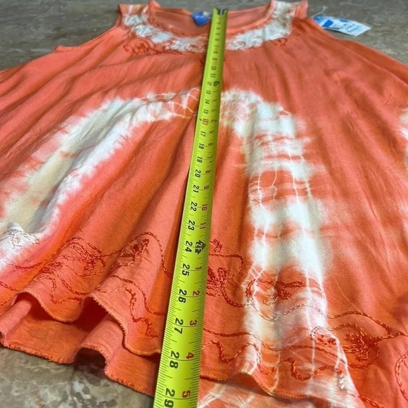 ISLAND Beach Y2K, NWT,tie dye tunic,pockets,embroidery, hanky,coastal,resortwear - Picture 10 of 11